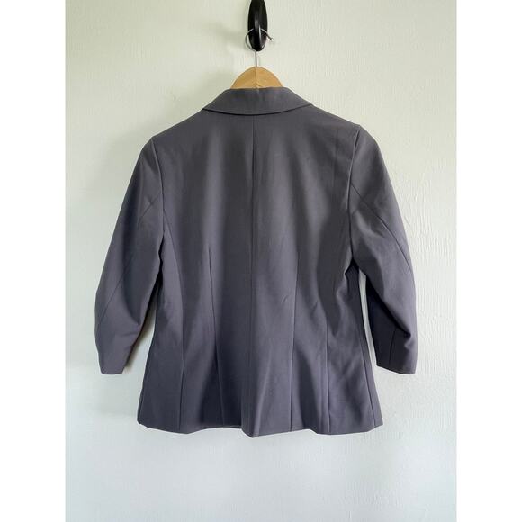 FRENCHI gray scrunch sleeve classic 1 button career office blazer jacket - Picture 4 of 6